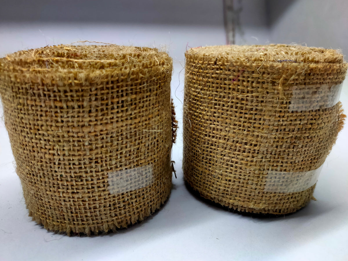 Burlap Ribbon - Recycle Burlap Ribbon - Jute Ribbon - SilkRouteIndia