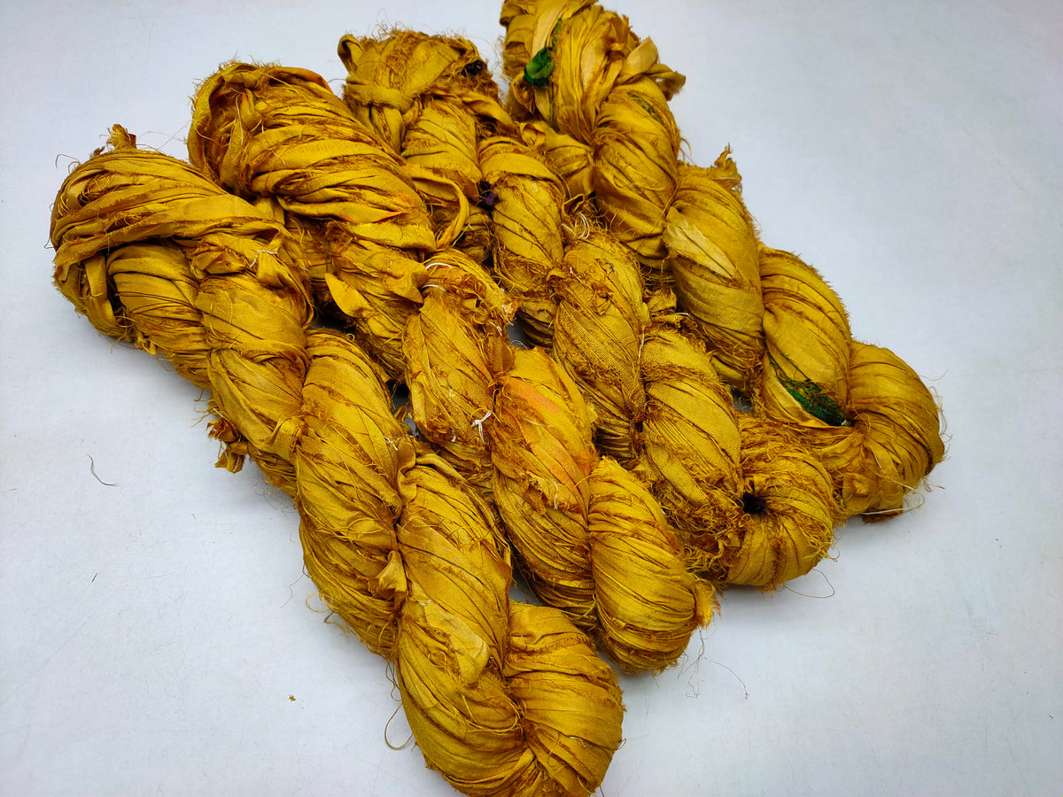 Mustard Sari Silk Ribbon