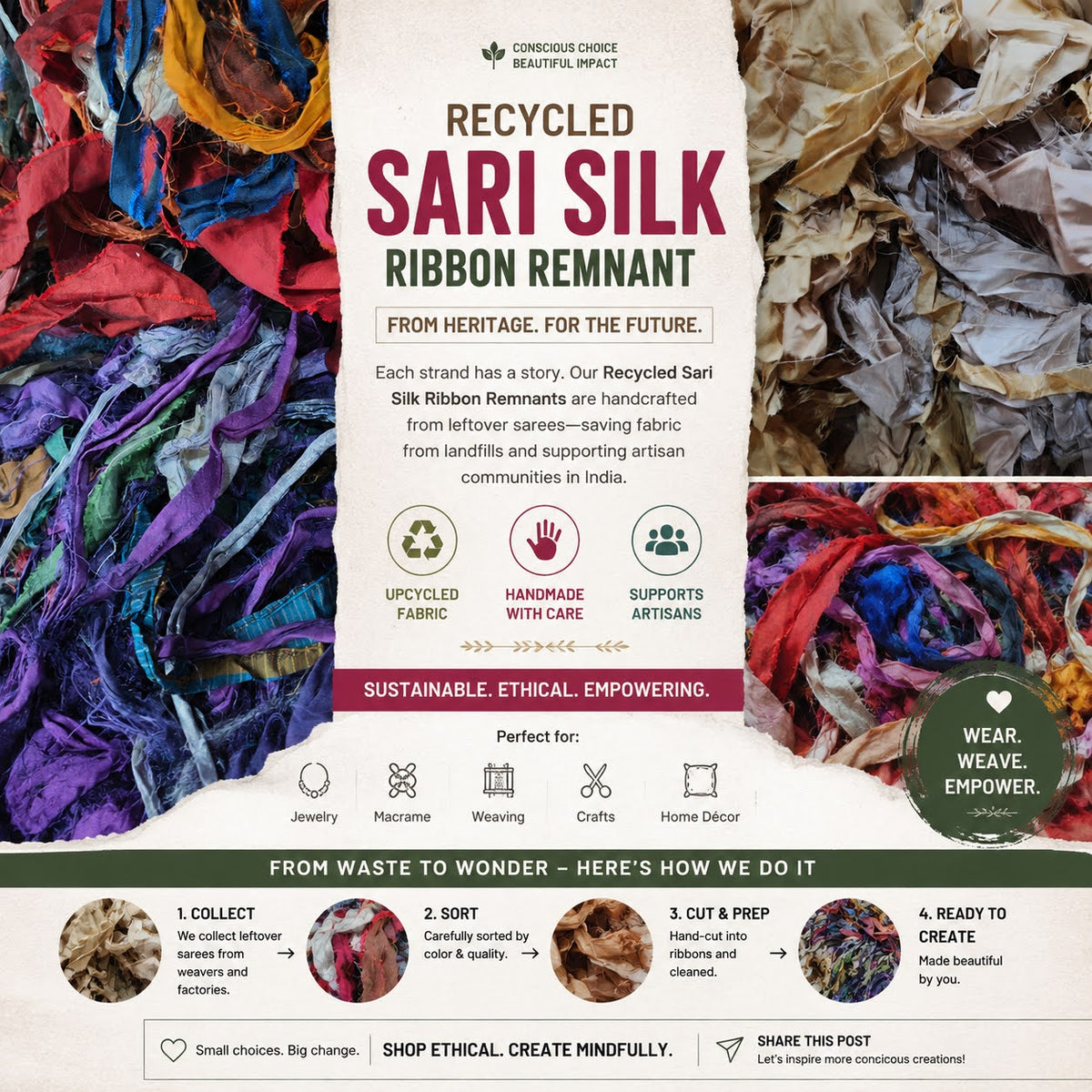 How Recycled Sari Silk Yarn Is Made in India