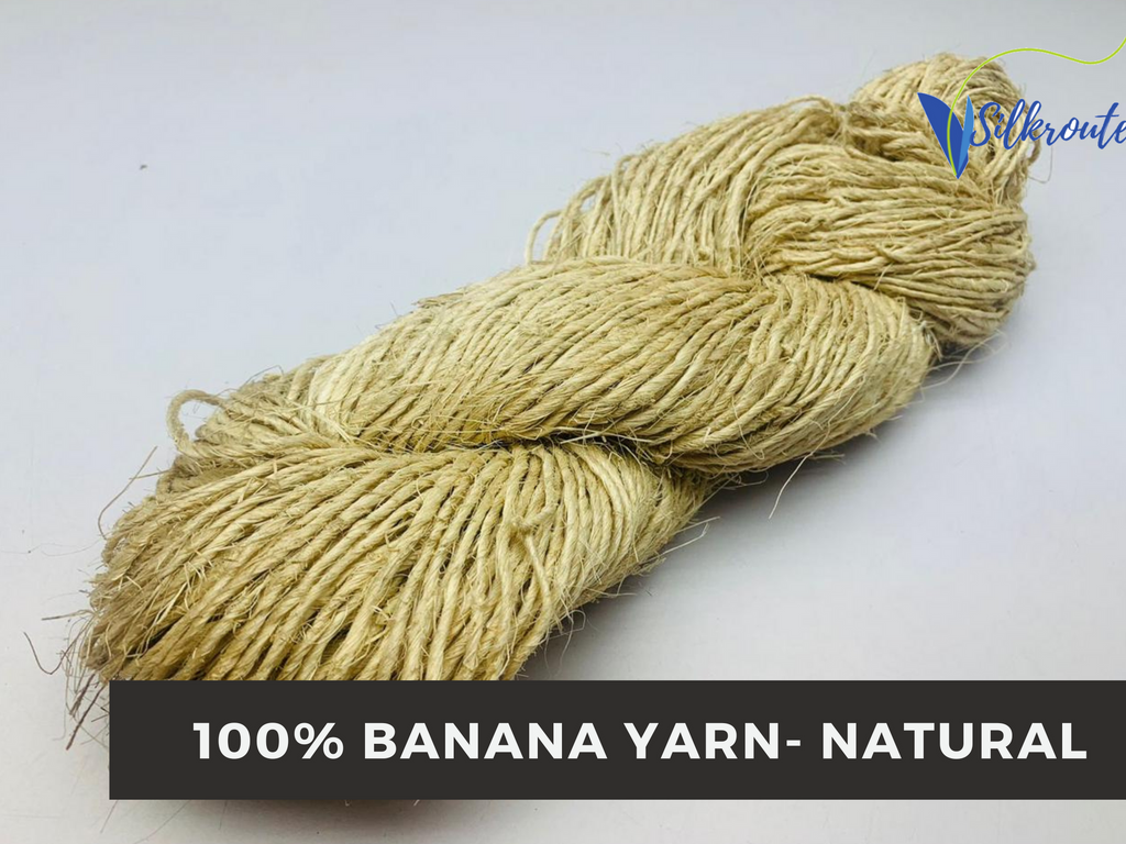 Natural banana fiber yarn 1 - hand-spun yarn for knitting and crochet