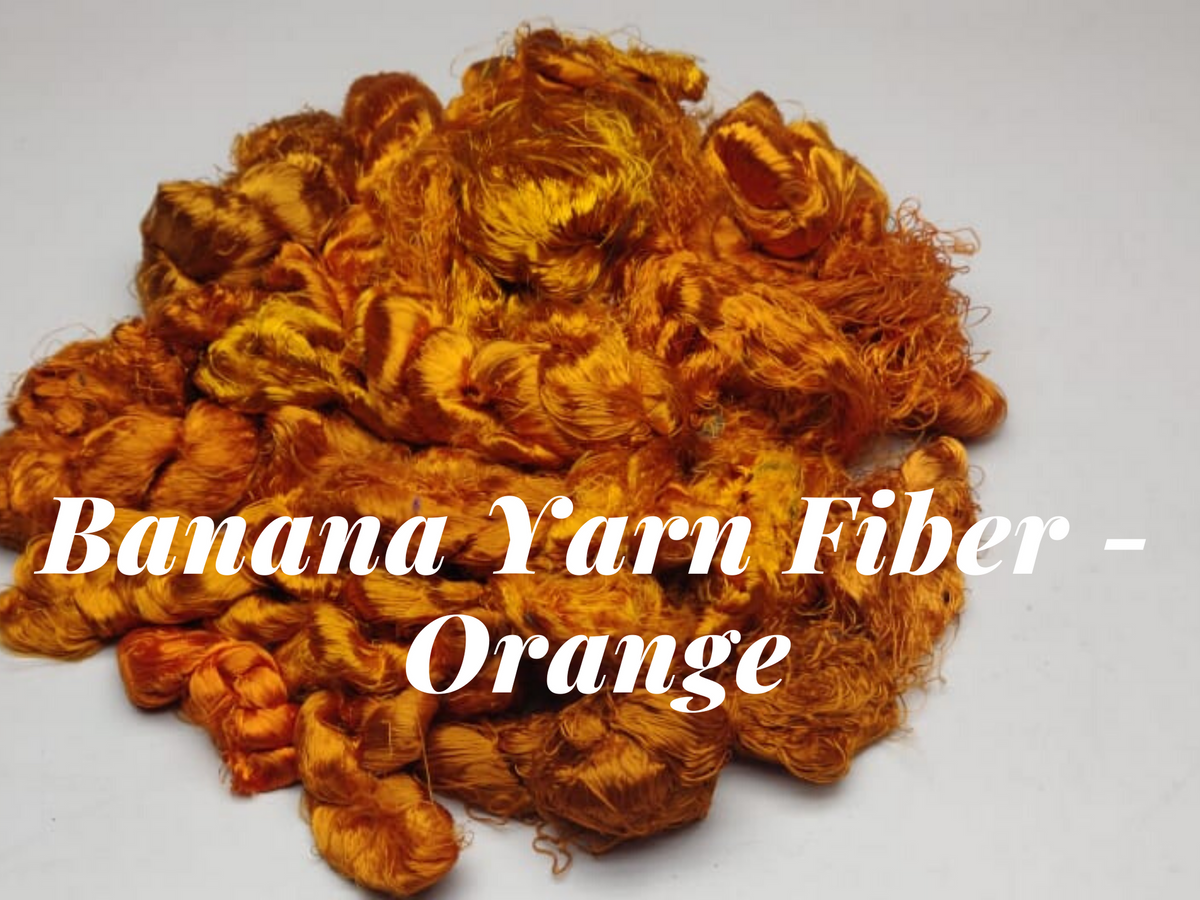Banana viscose fiber in Orange for spinning and felting - silk-routeindia