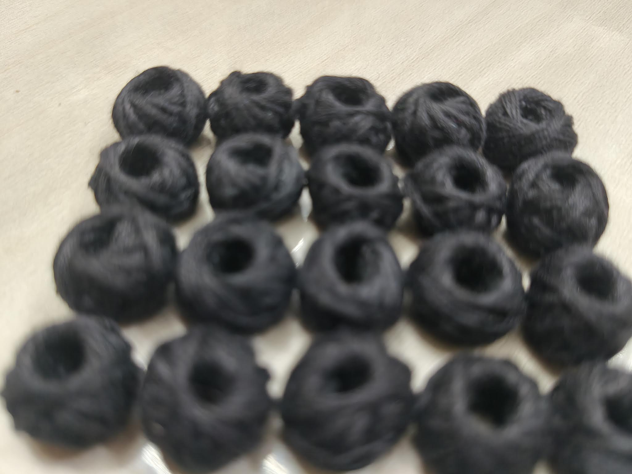 Cotton Thread Beads – Black