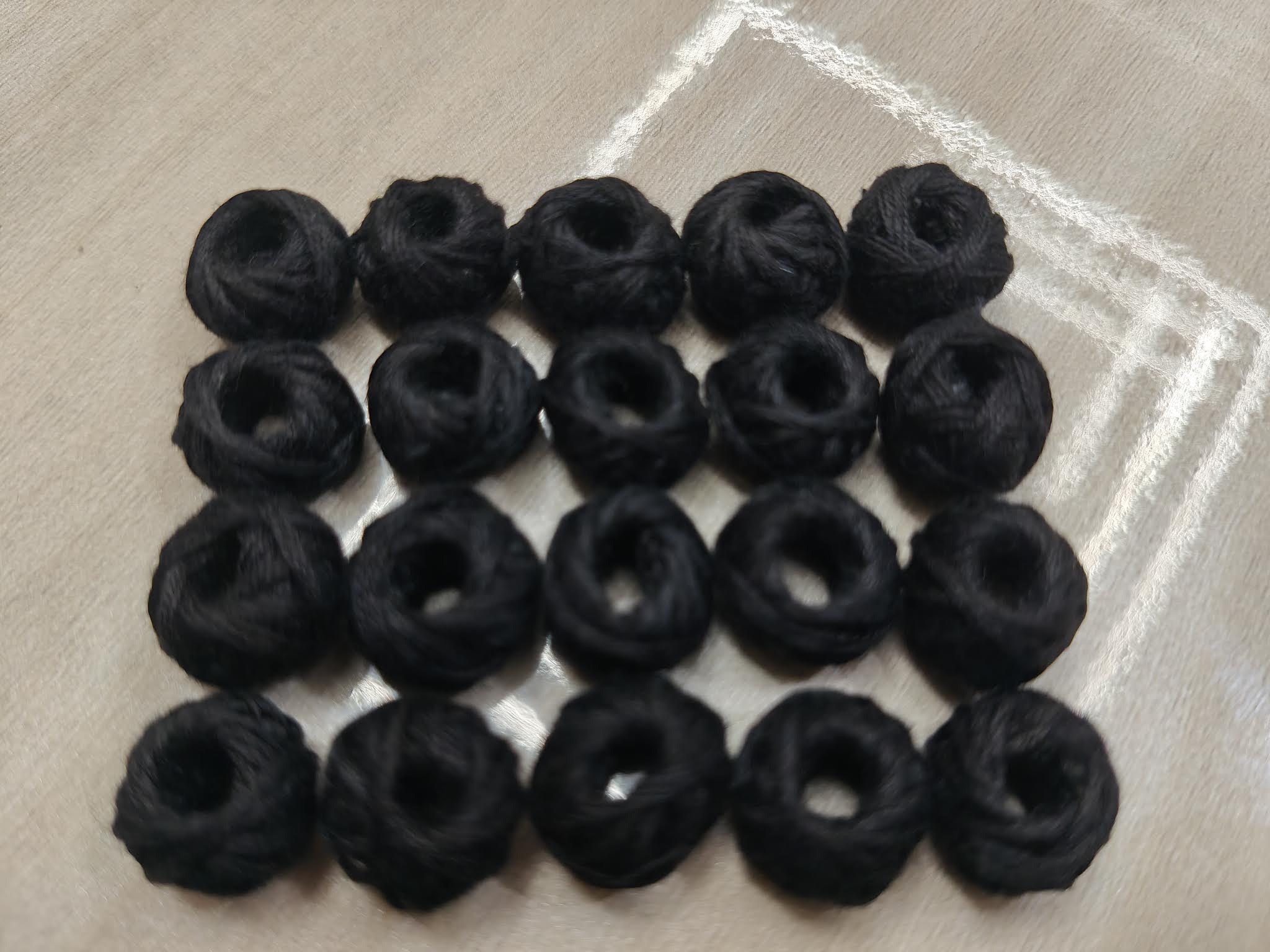 Cotton Thread Beads – Black