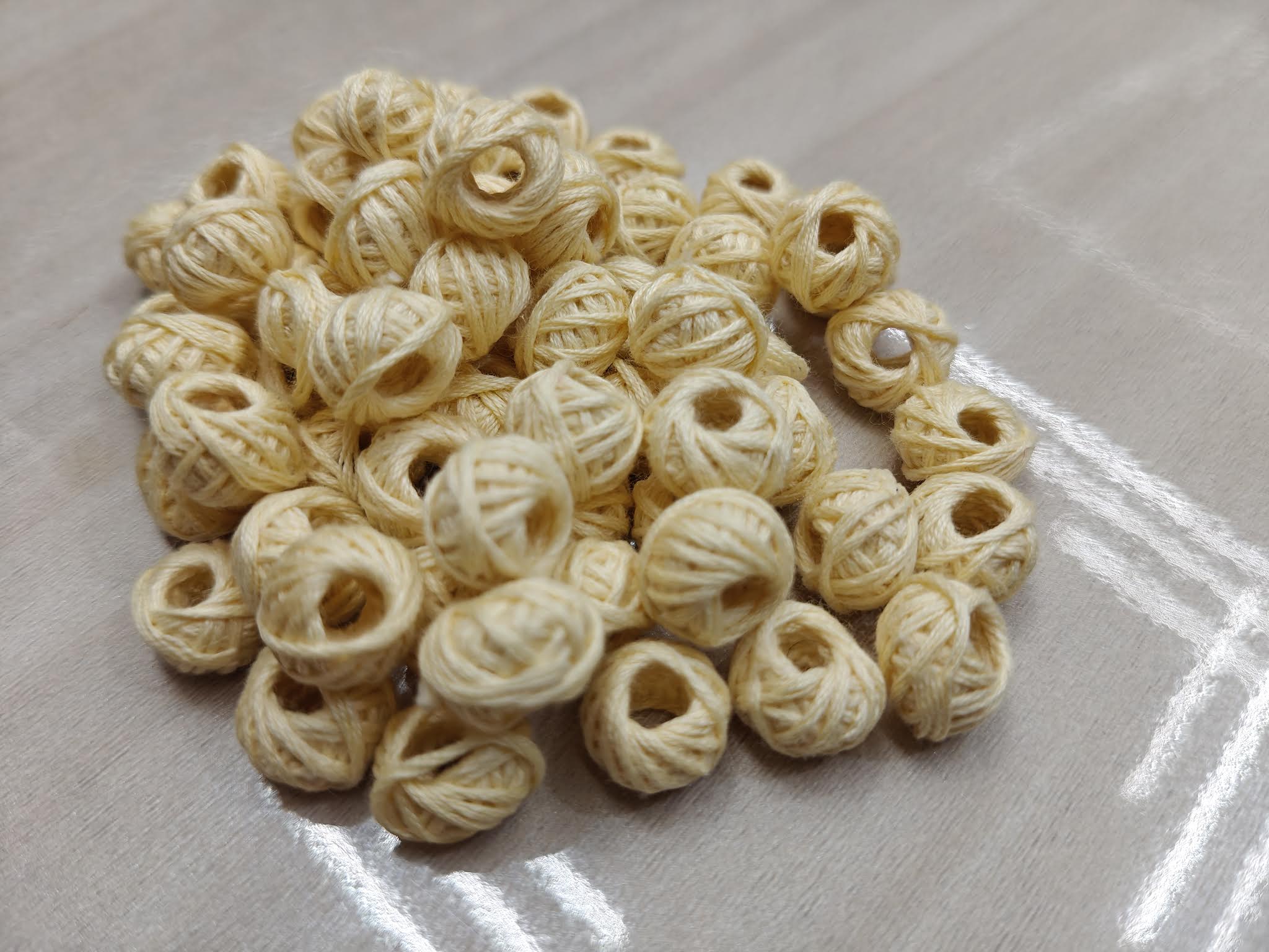 Cotton Thread Beads – Cream
