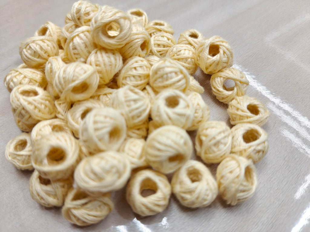 Cotton Thread Beads – Cream