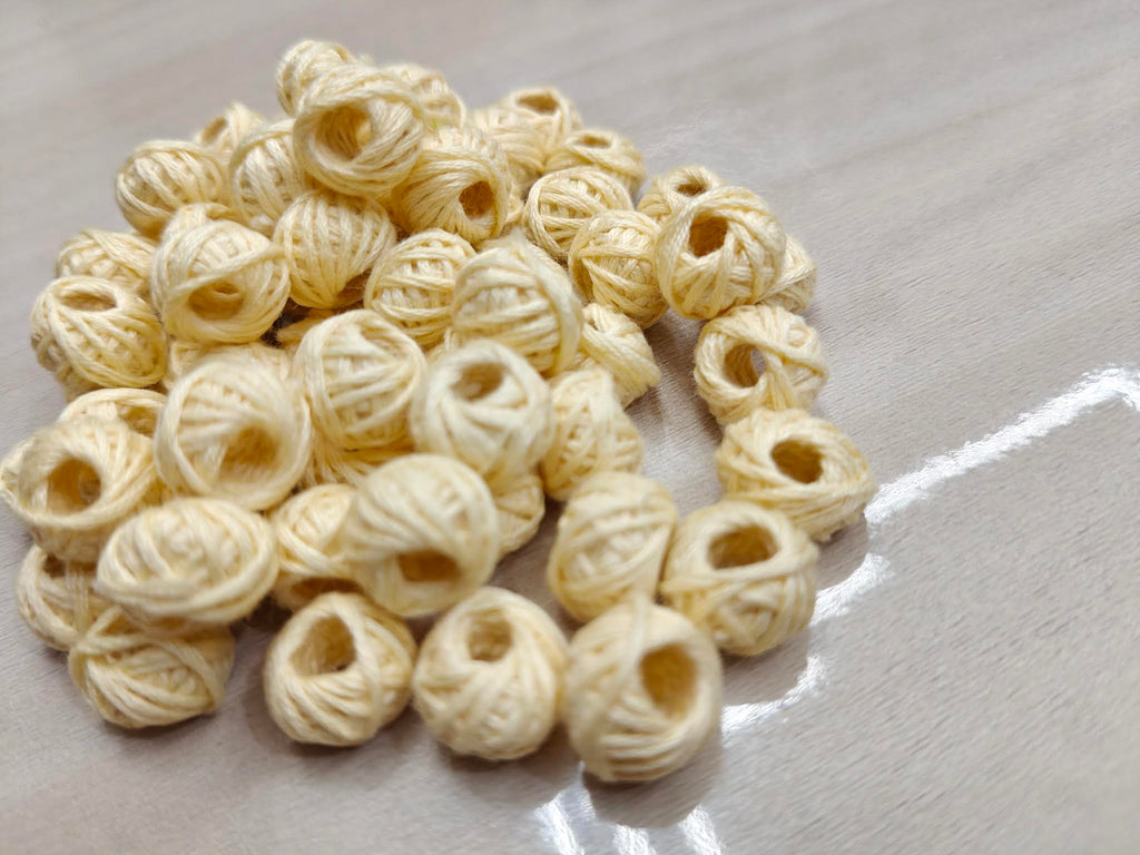 Cotton Thread Beads – Cream