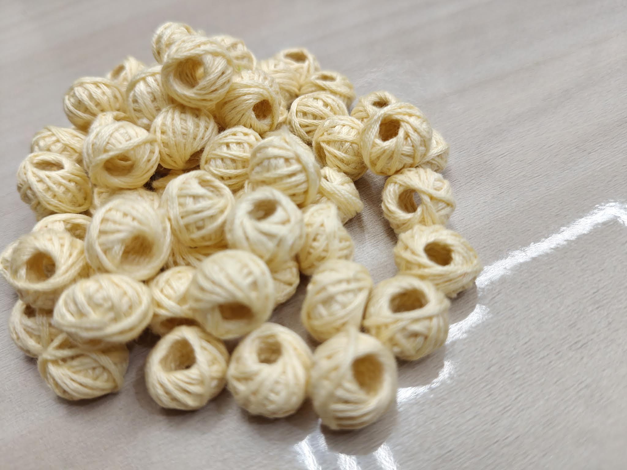 Cotton Thread Beads – Cream