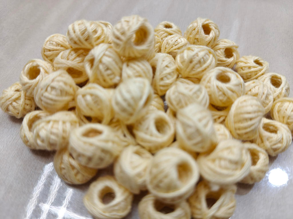 Cotton Thread Beads – Cream