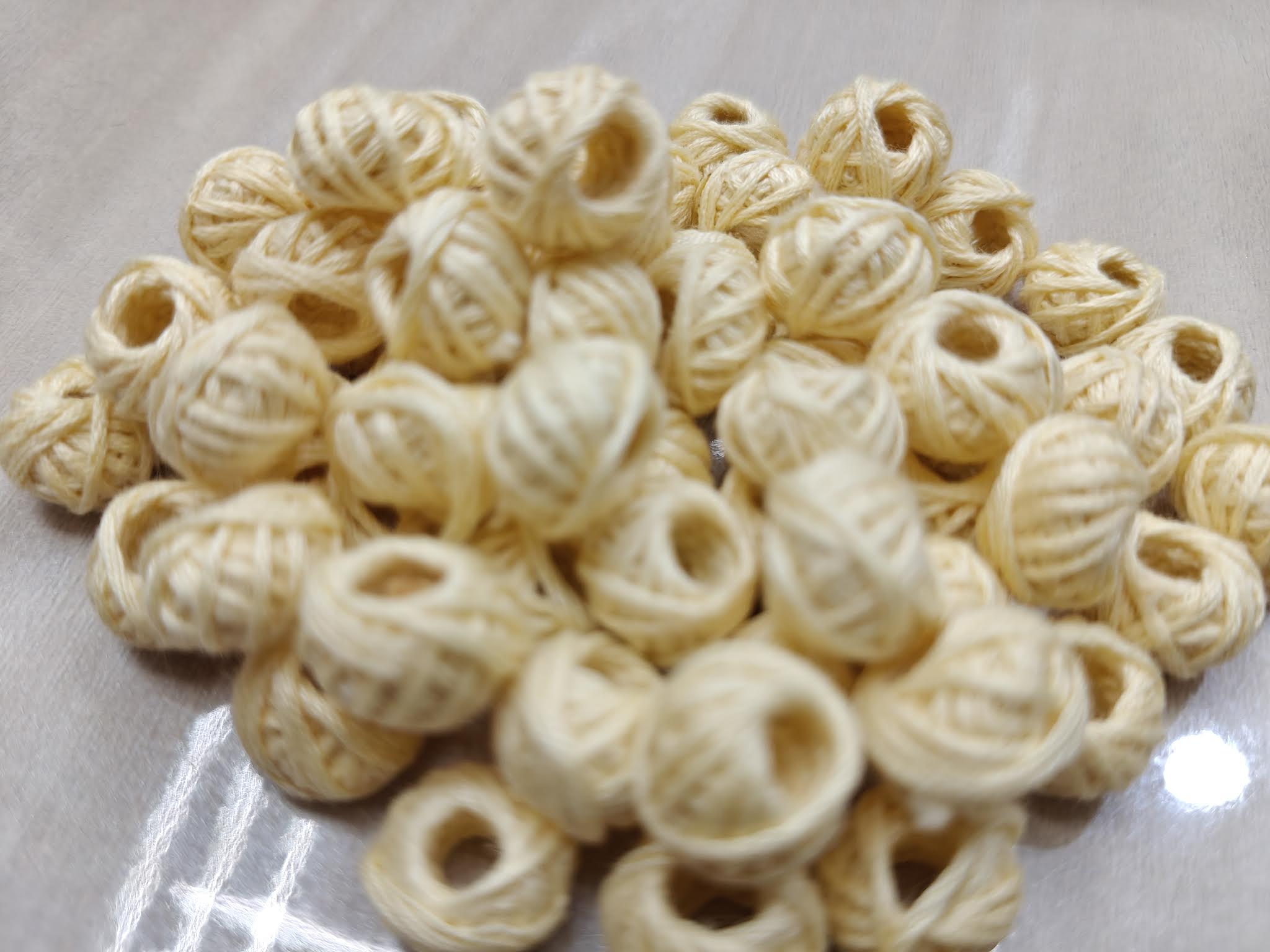 Cotton Thread Beads – Cream