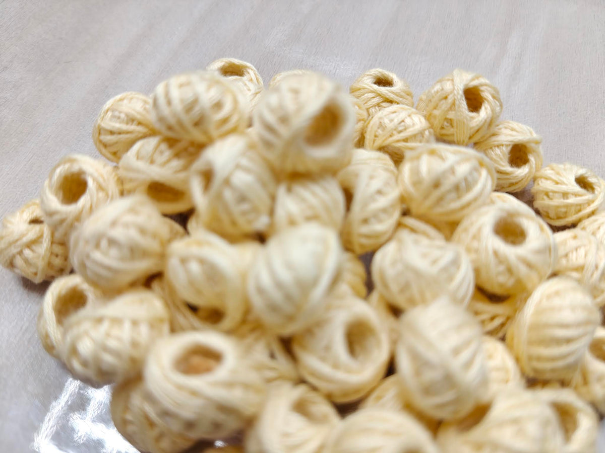 Cotton Thread Beads – Cream