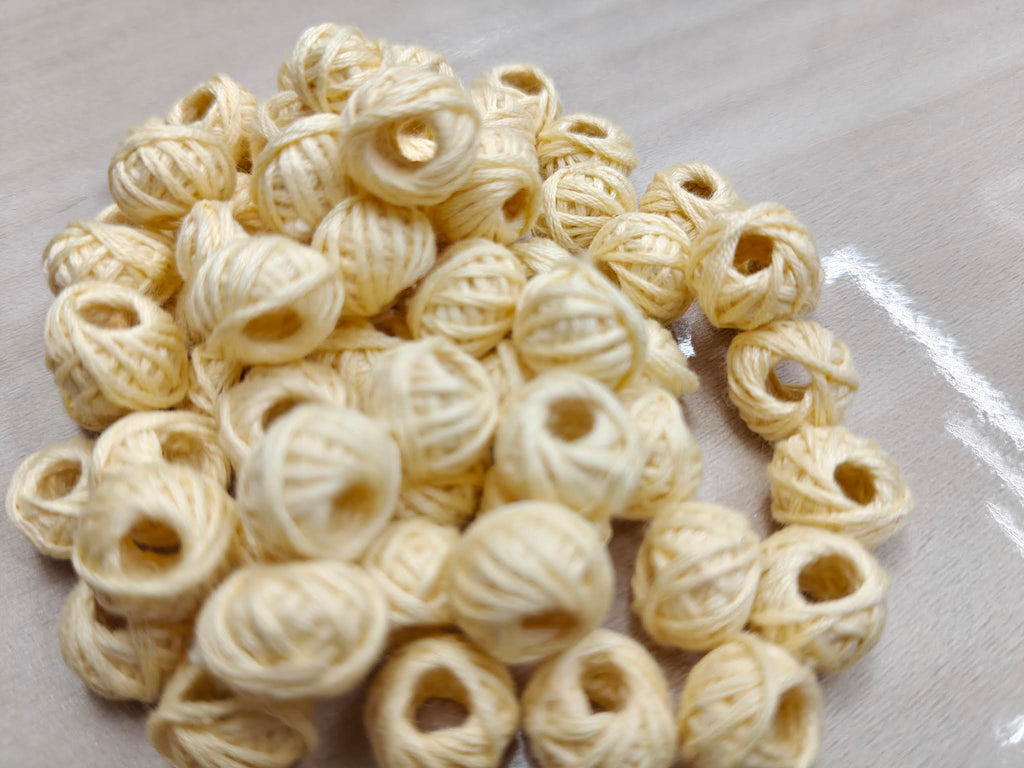 Cotton Thread Beads – Cream