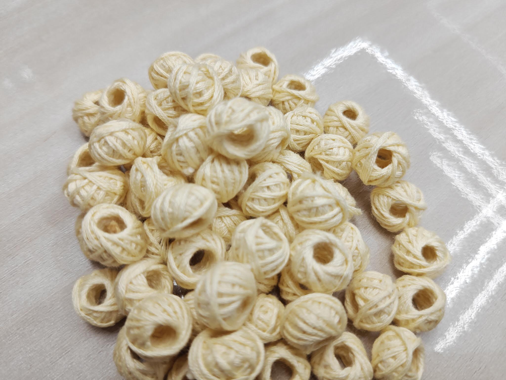 Cotton Thread Beads – Cream