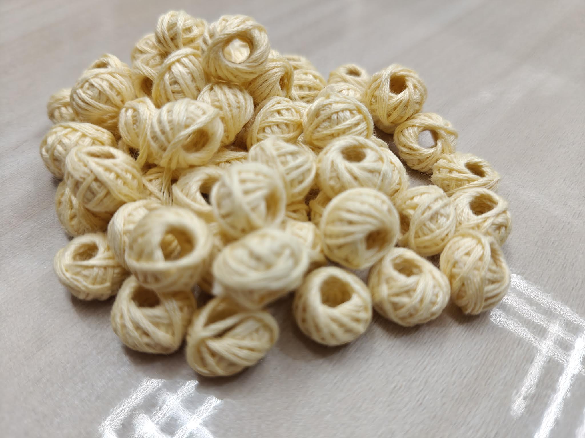Cotton Thread Beads – Cream