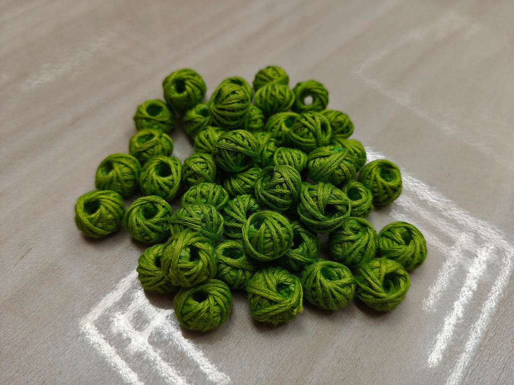 Cotton Thread Beads – Light Green