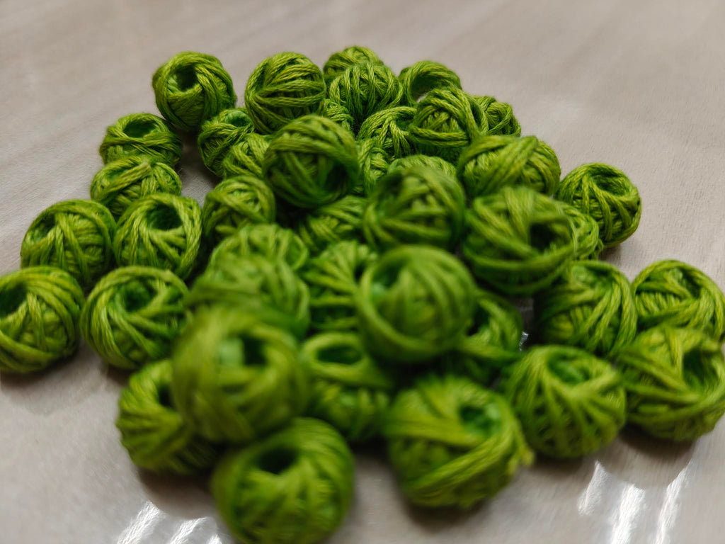Cotton Thread Beads – Light Green