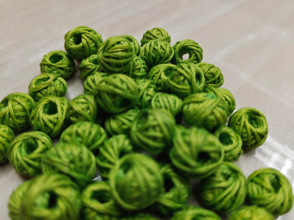 Cotton Thread Beads – Light Green