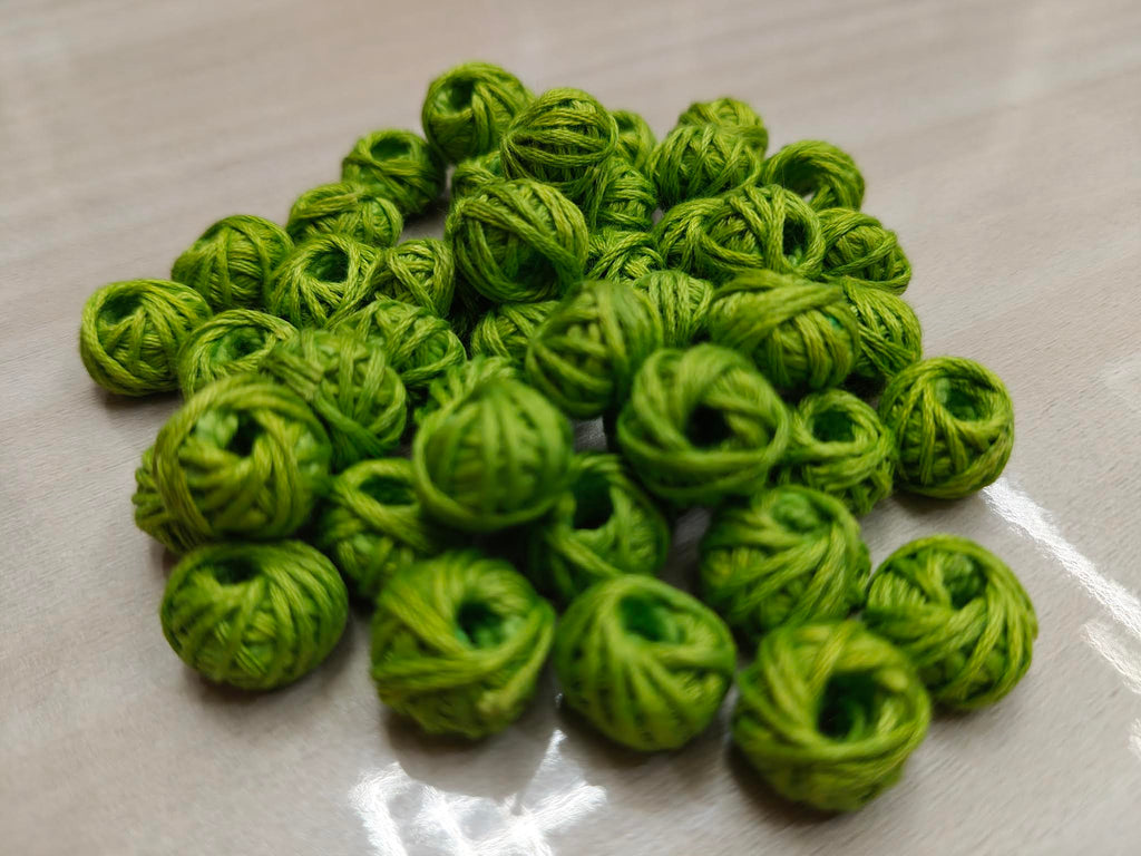 Cotton Thread Beads – Light Green