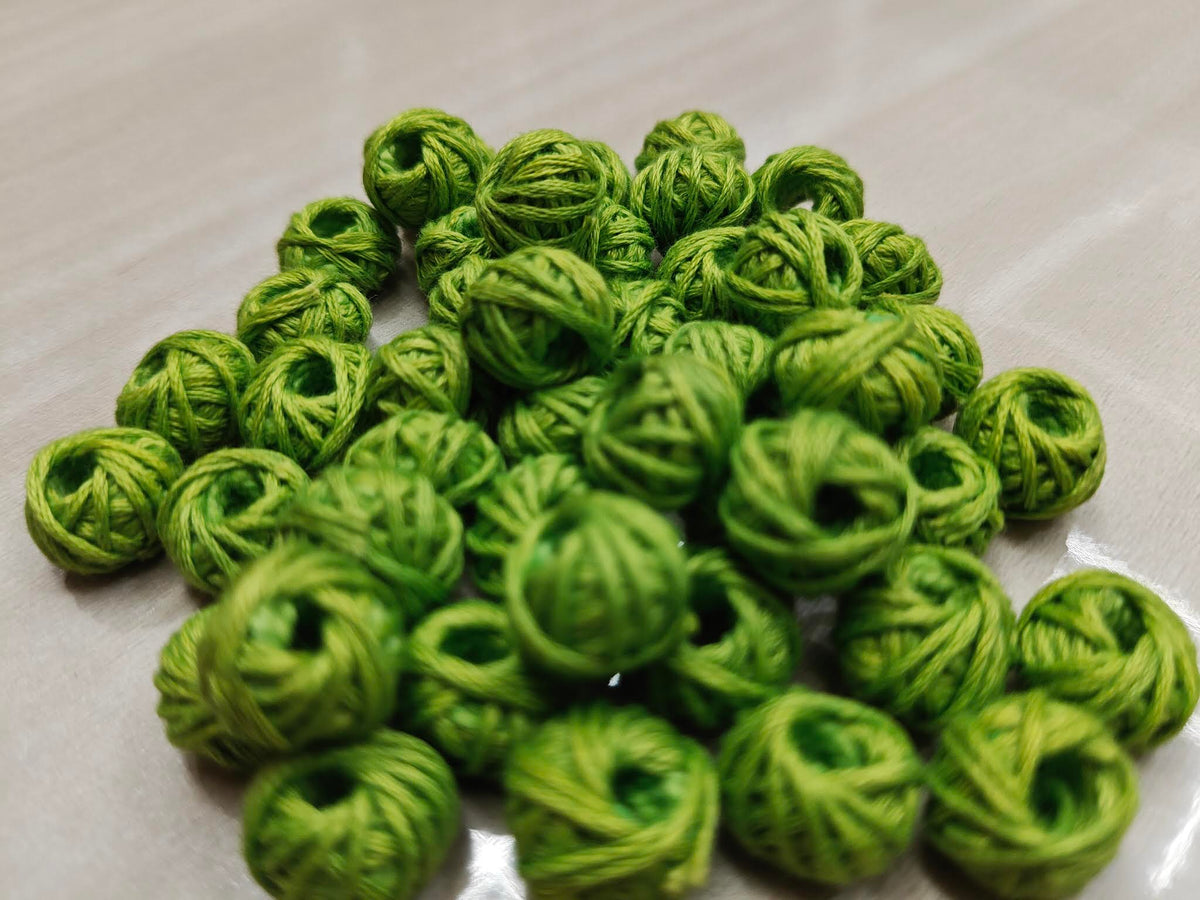 Cotton Thread Beads – Light Green