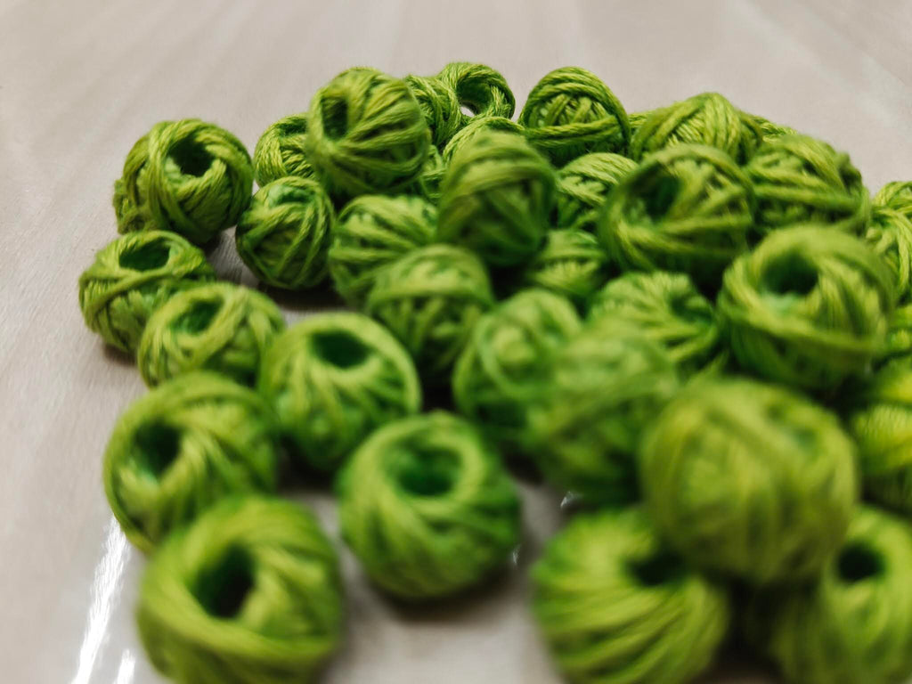 Cotton Thread Beads – Light Green