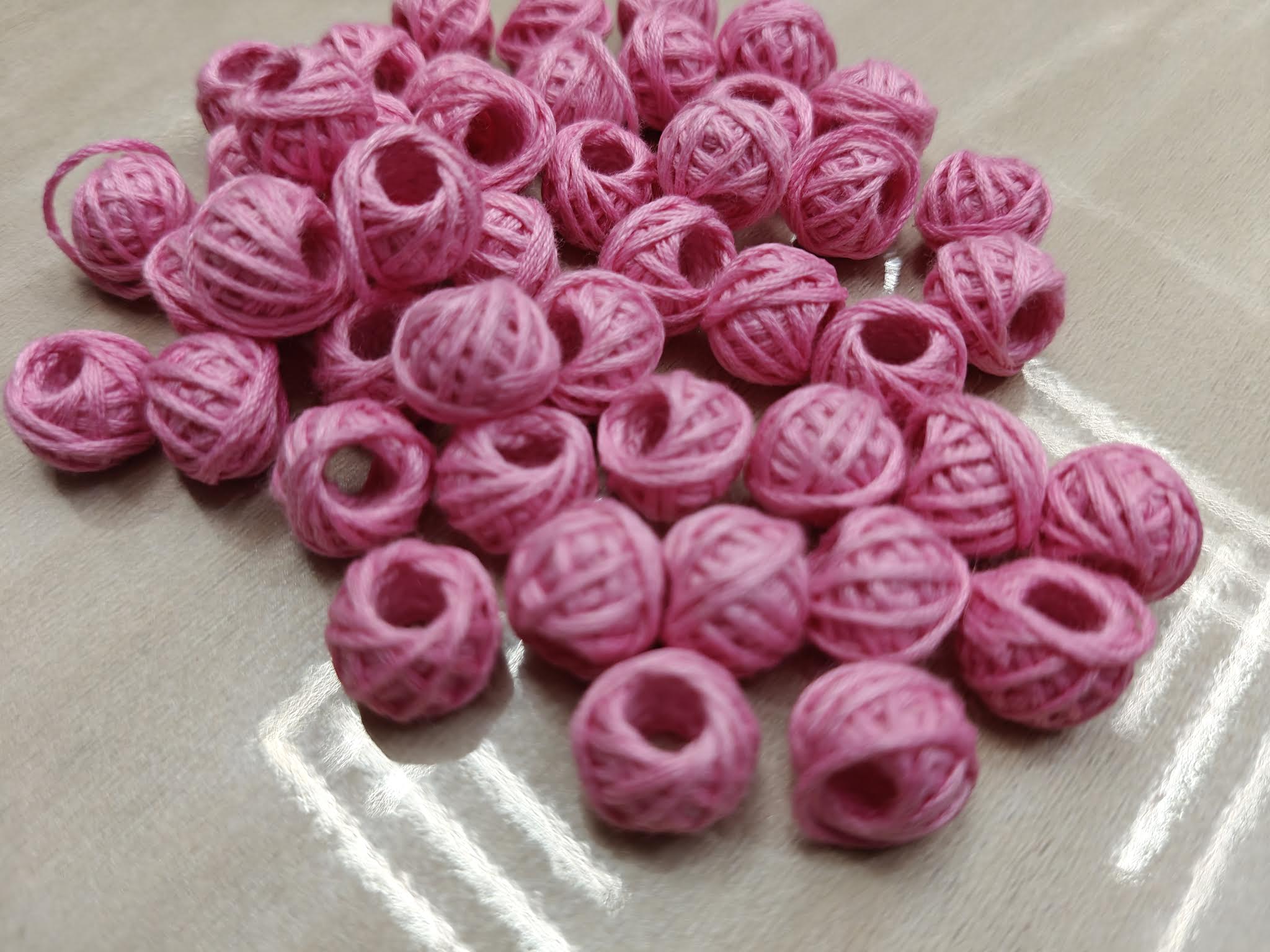 Cotton Thread Beads – Light Pink