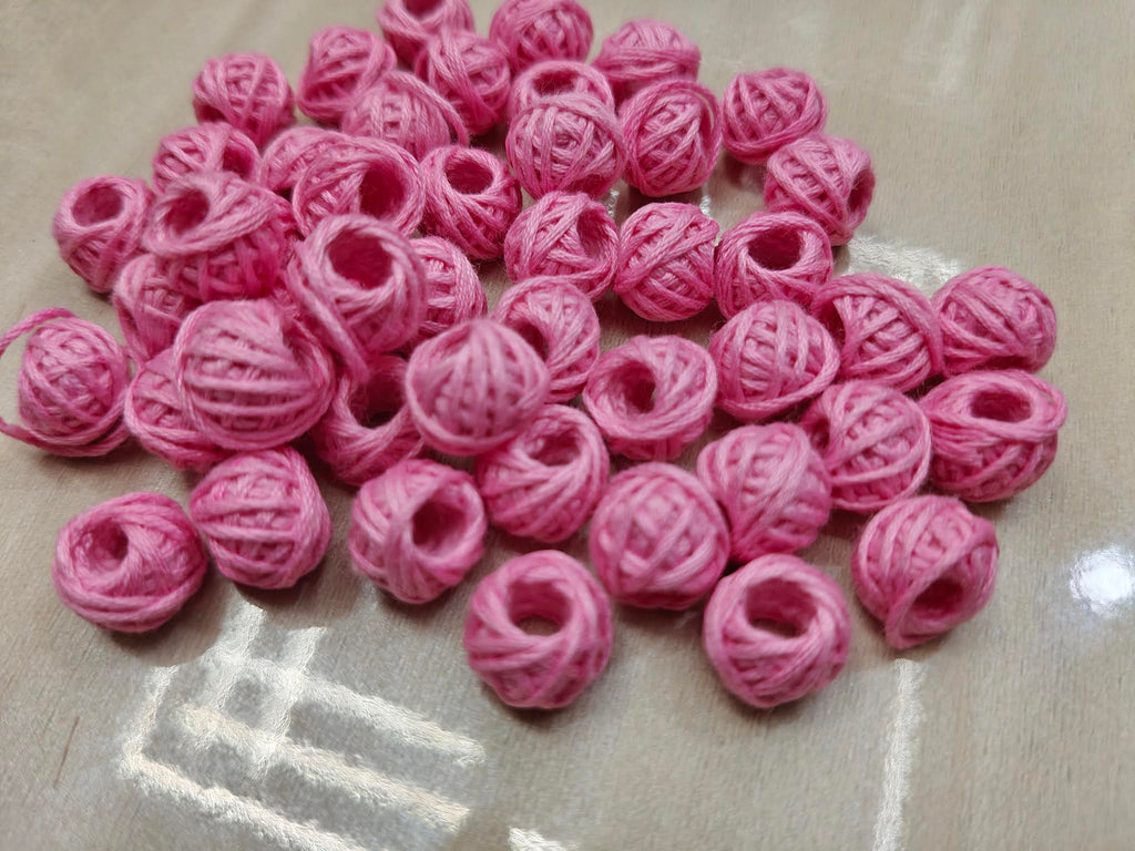 Cotton Thread Beads – Light Pink