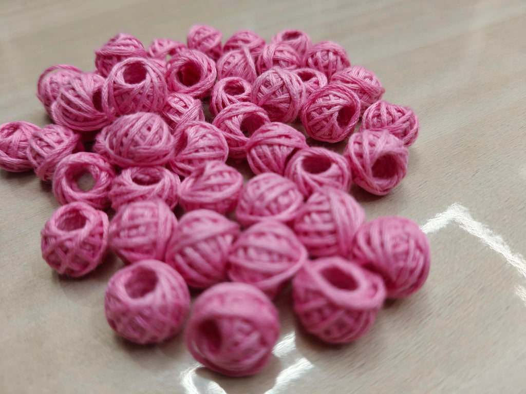 Cotton Thread Beads – Light Pink