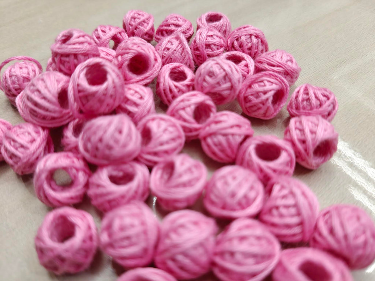 Cotton Thread Beads – Light Pink