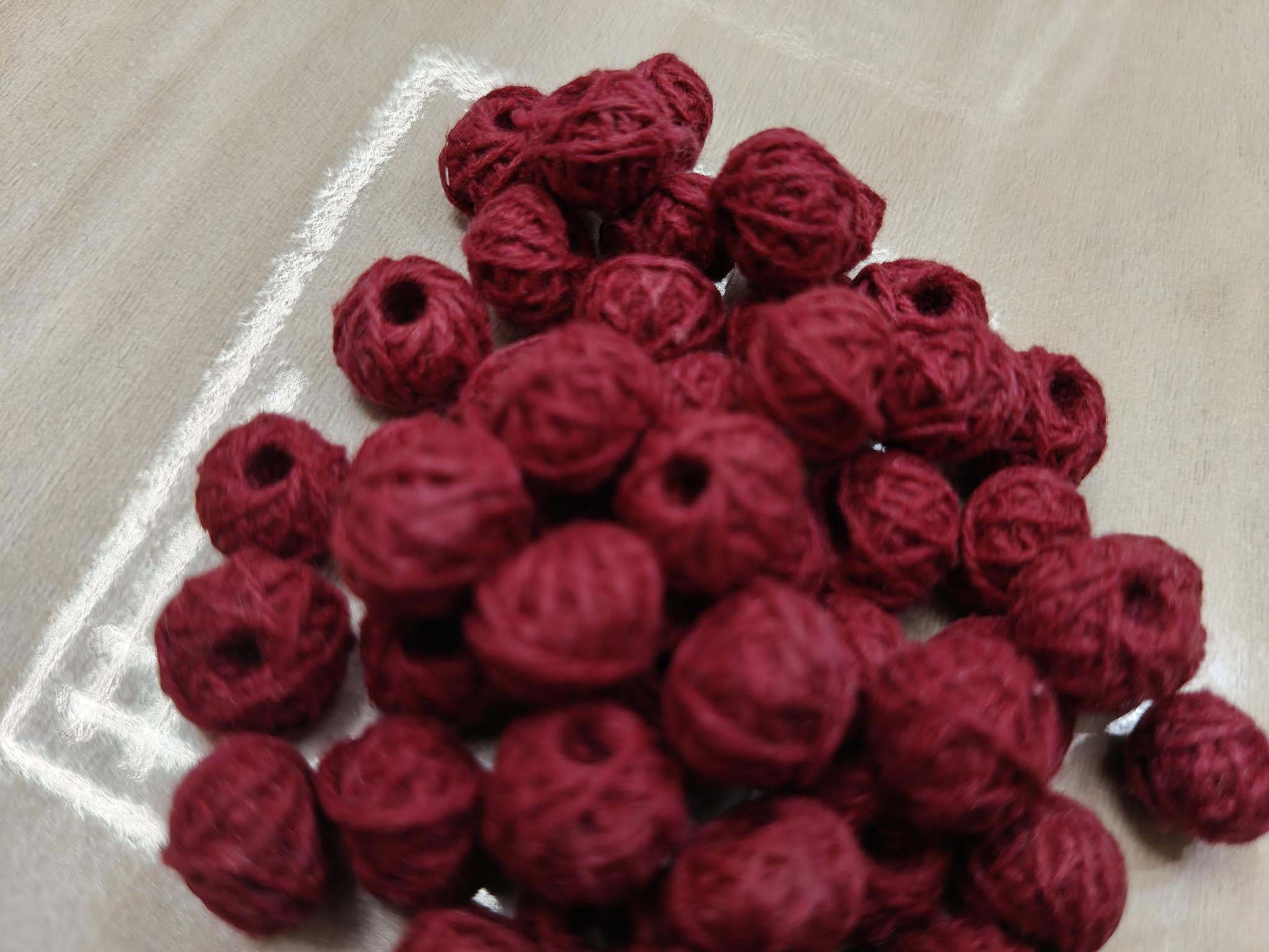 Cotton Thread Beads – Maroon