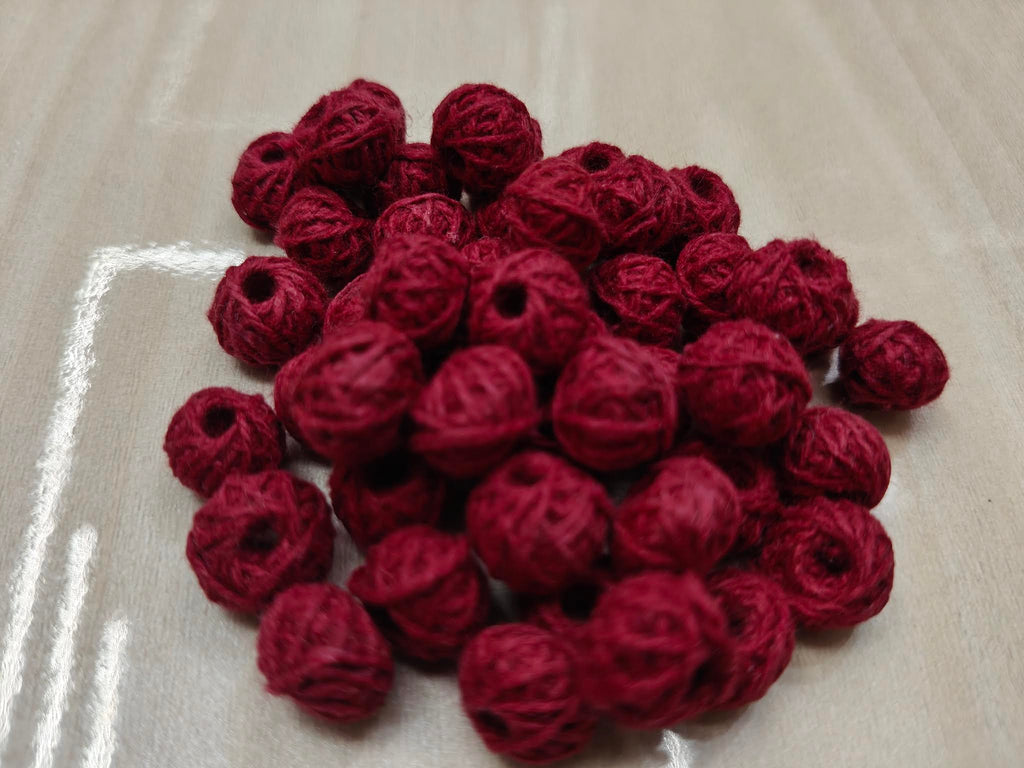 Cotton Thread Beads – Maroon