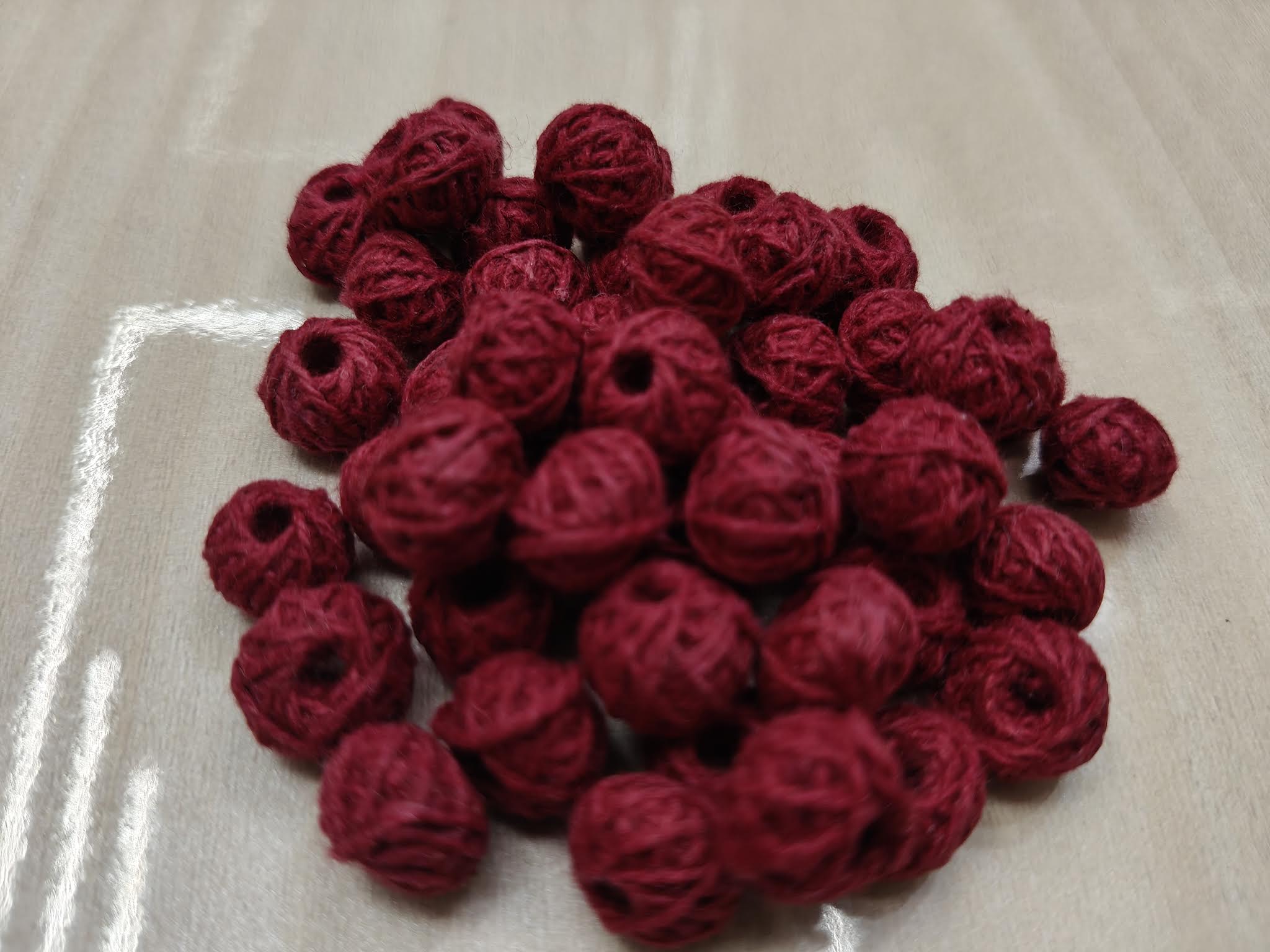 Cotton Thread Beads – Maroon