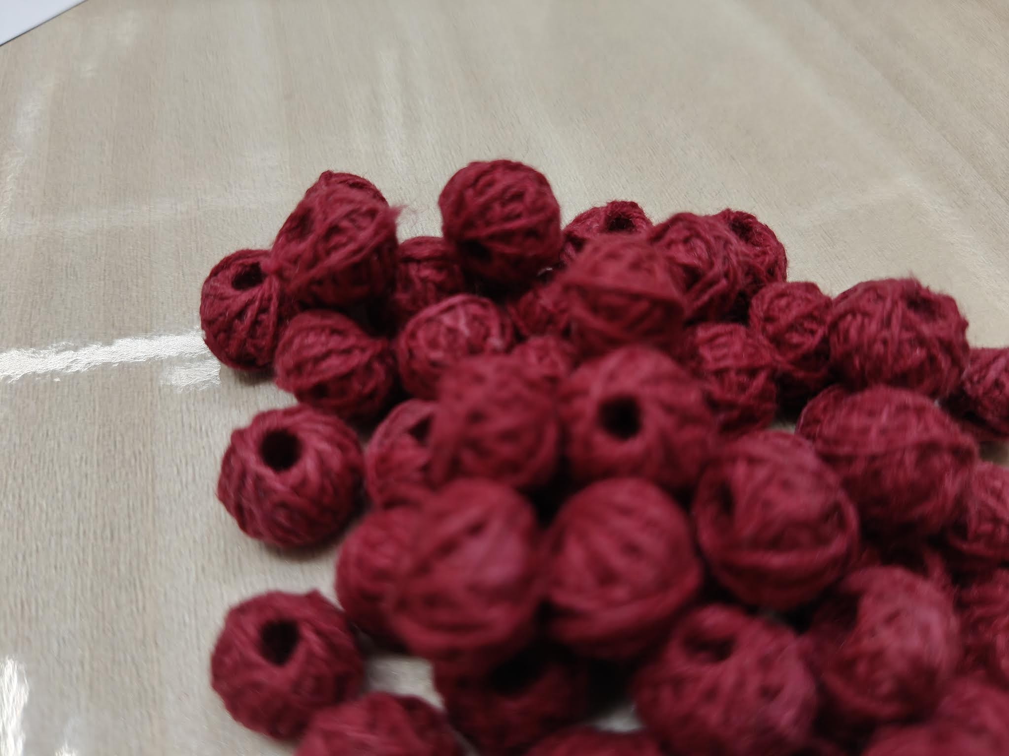 Cotton Thread Beads – Maroon