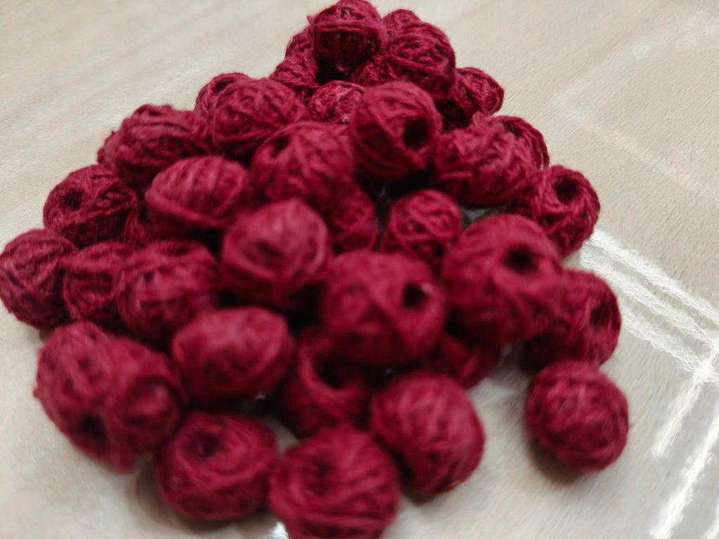 Cotton Thread Beads – Maroon