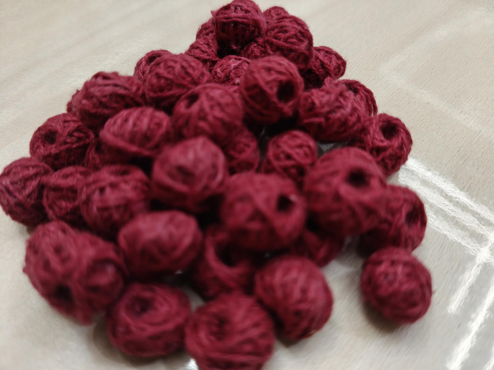 Cotton Thread Beads – Maroon