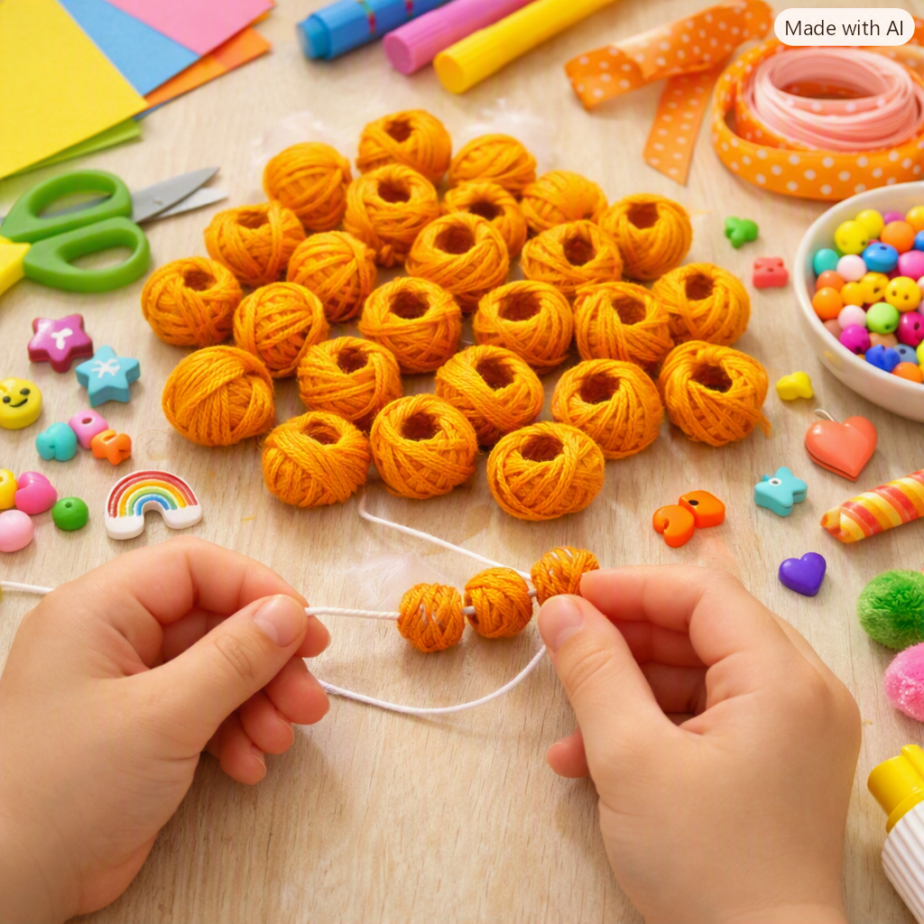 Cotton Thread Beads – Orange