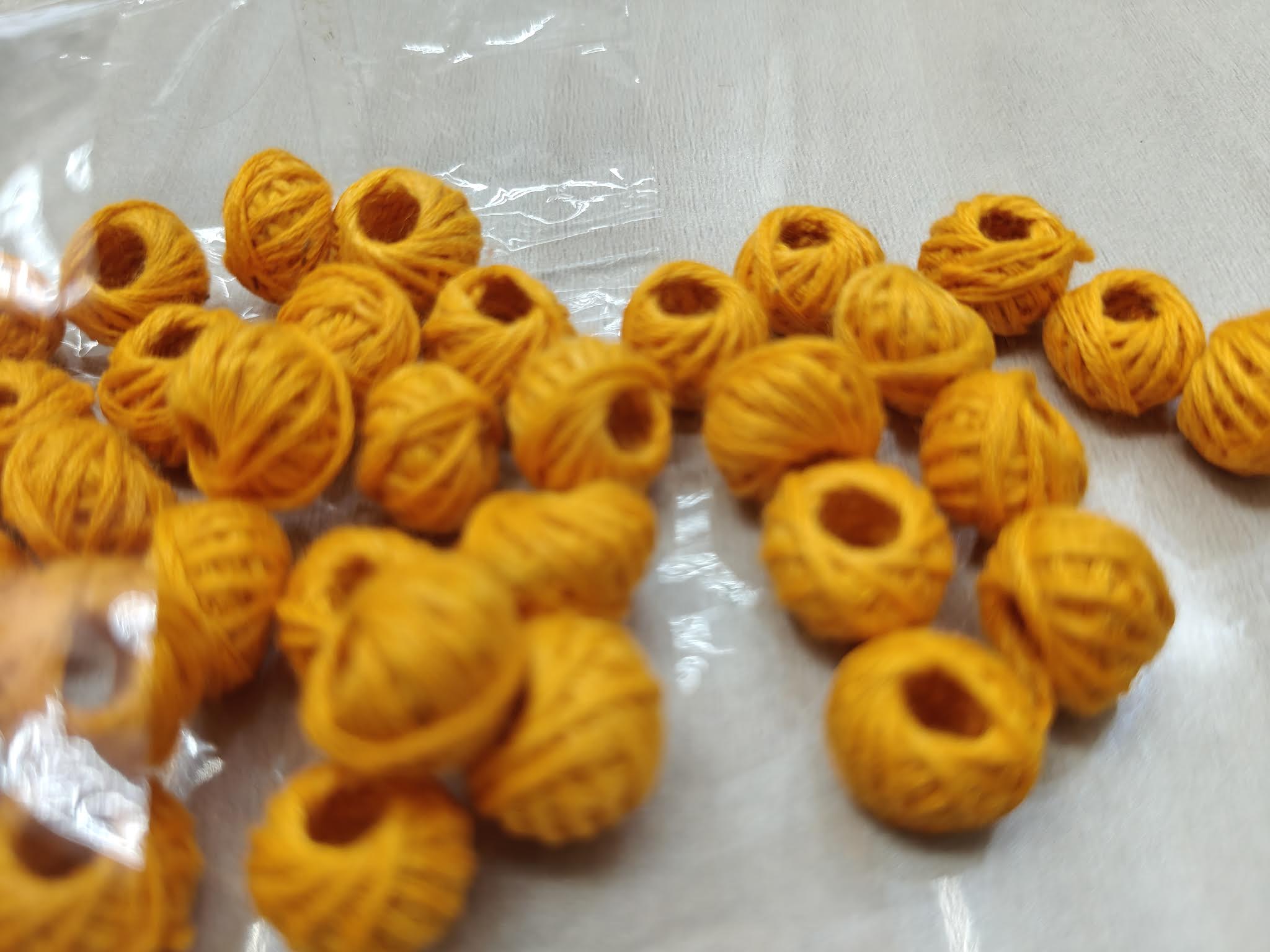 Cotton Thread Beads – Orange