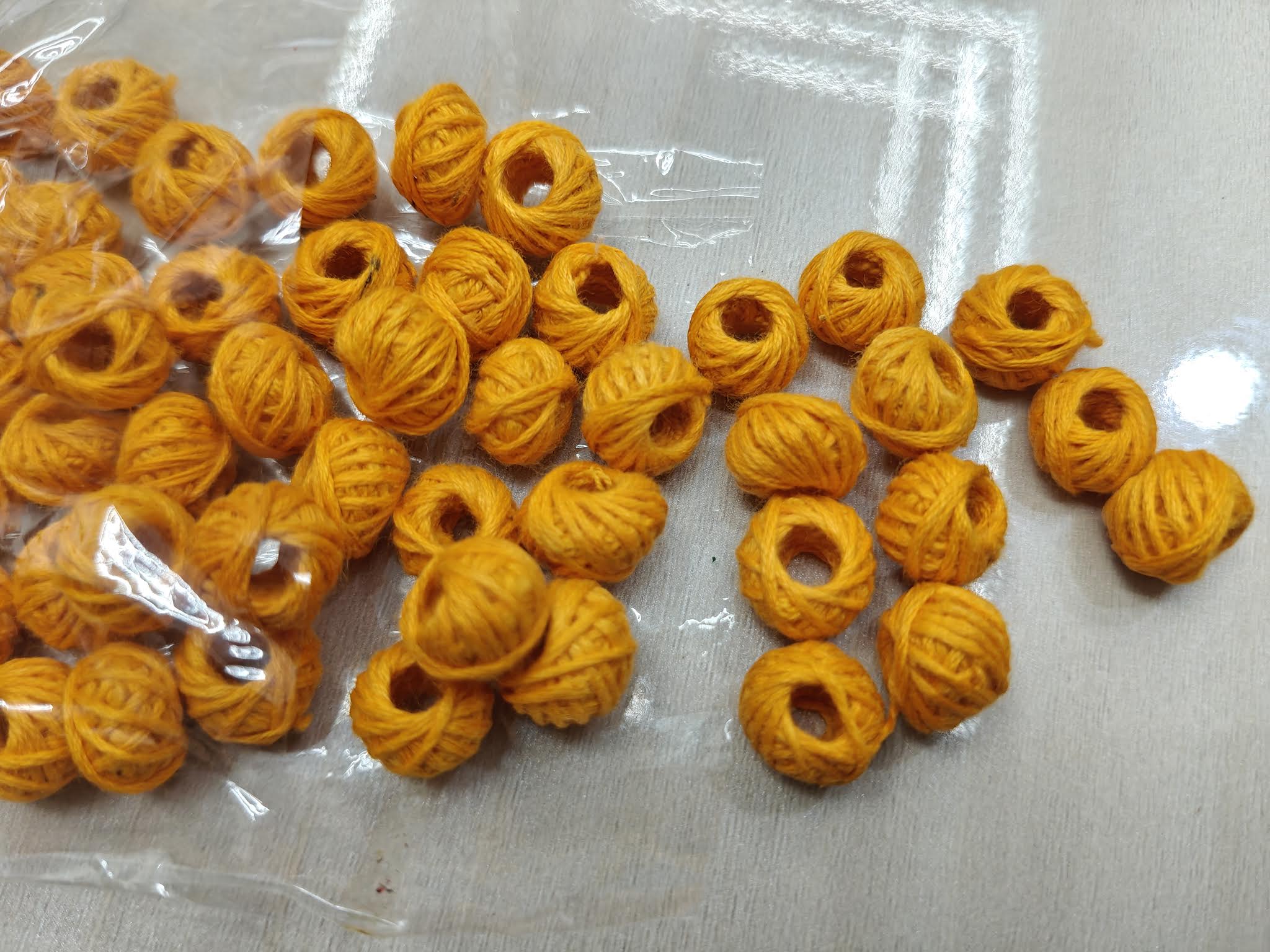 Cotton Thread Beads – Orange