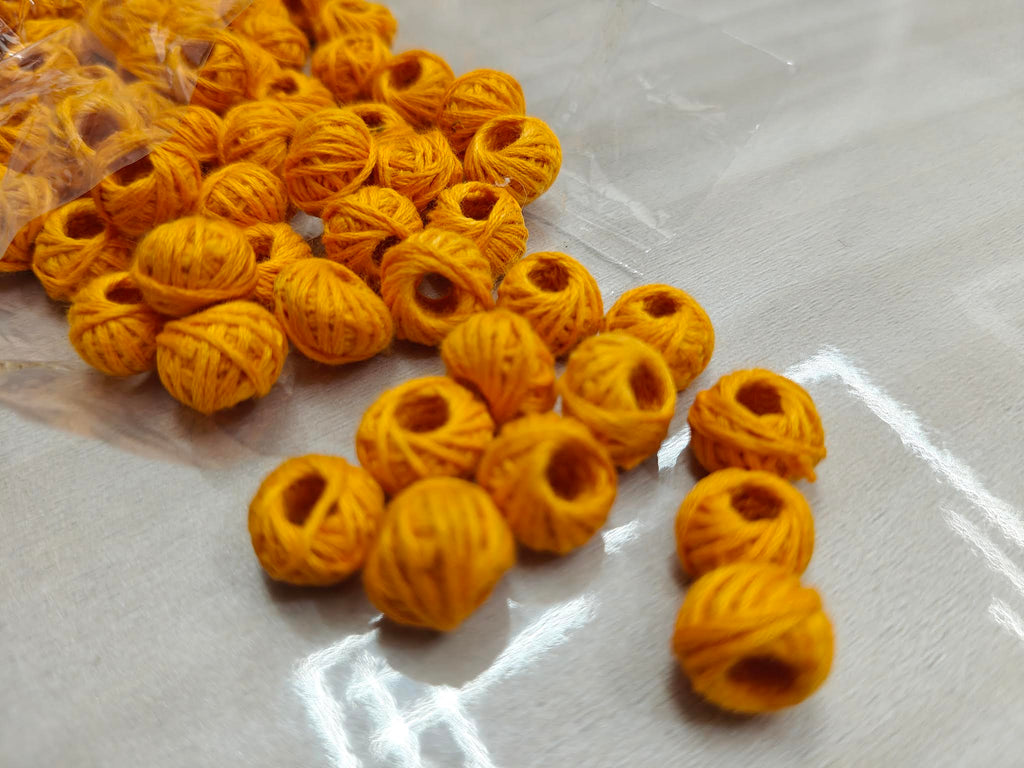 Cotton Thread Beads – Orange
