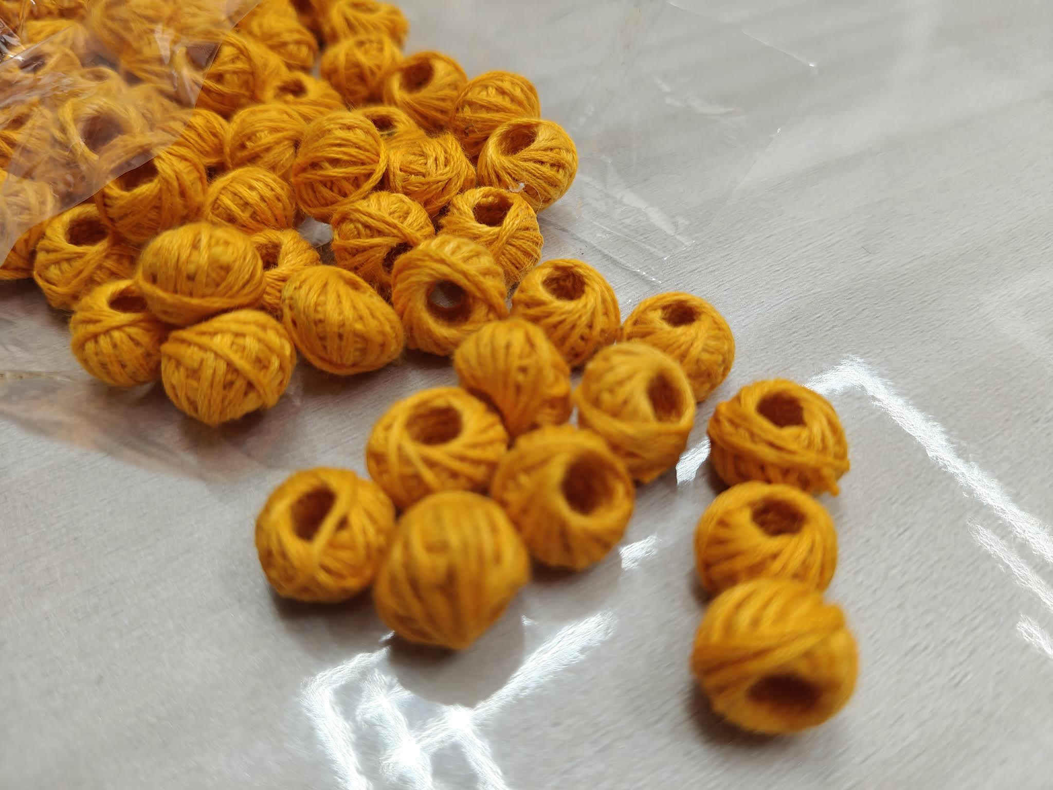 Cotton Thread Beads – Orange