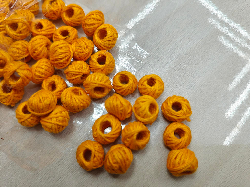 Cotton Thread Beads – Orange