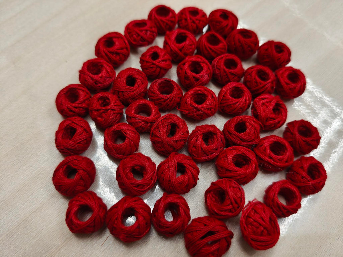 Cotton Thread Beads – Red