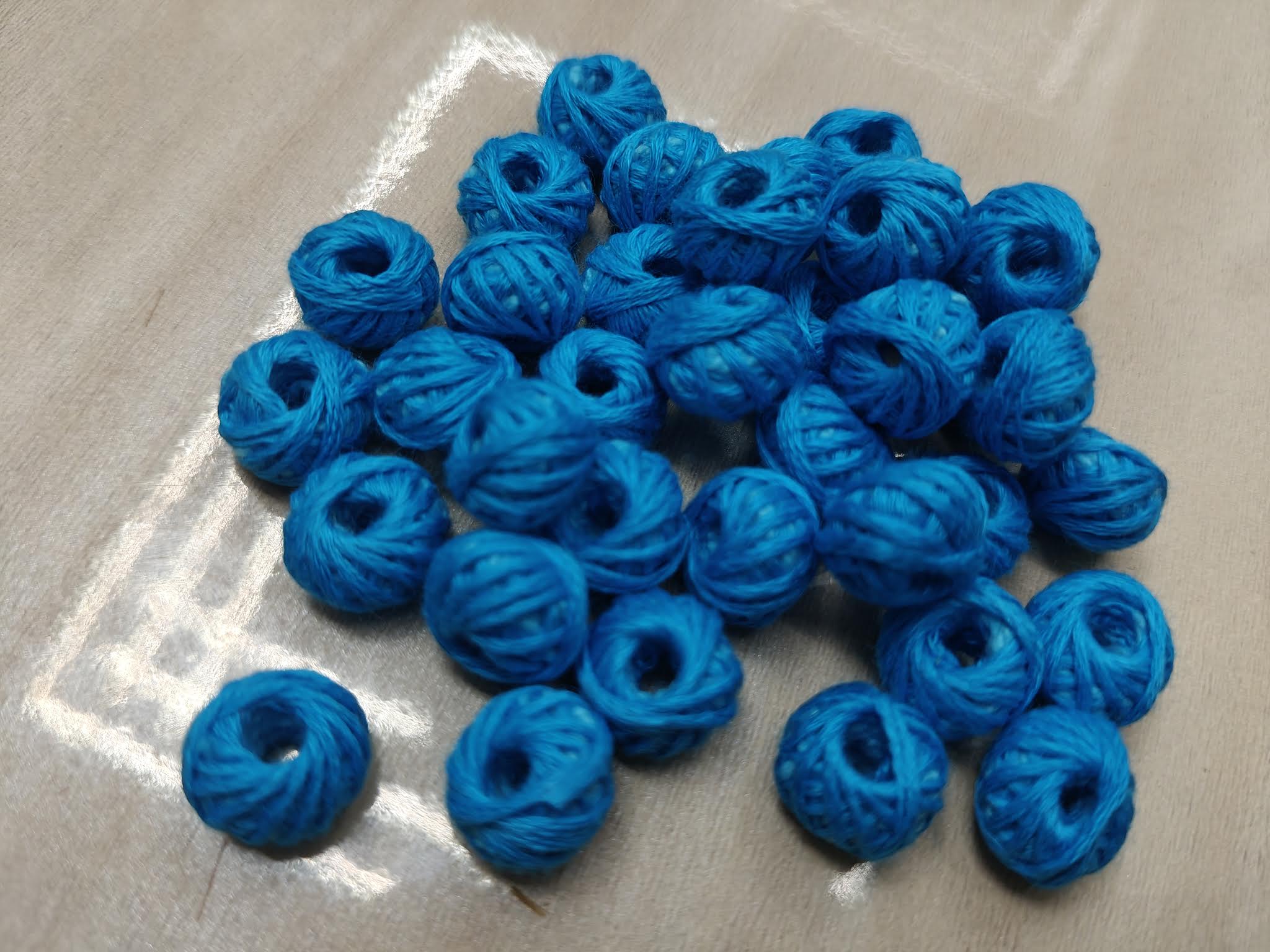 Cotton Thread Beads – Sea Blue