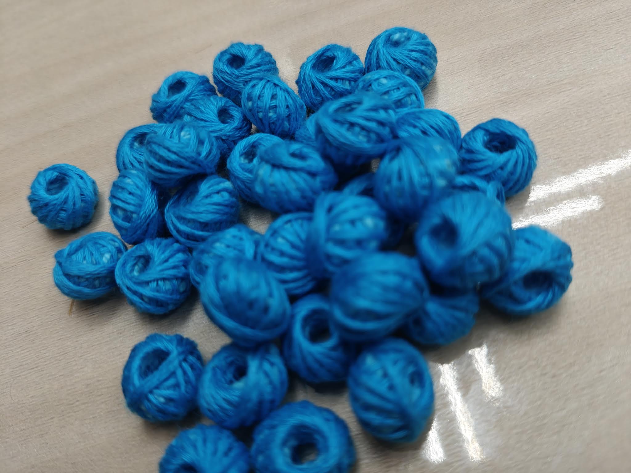 Cotton Thread Beads – Sea Blue