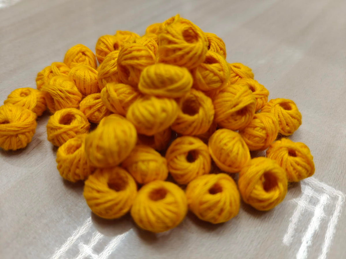 Cotton Thread Beads – Yellow