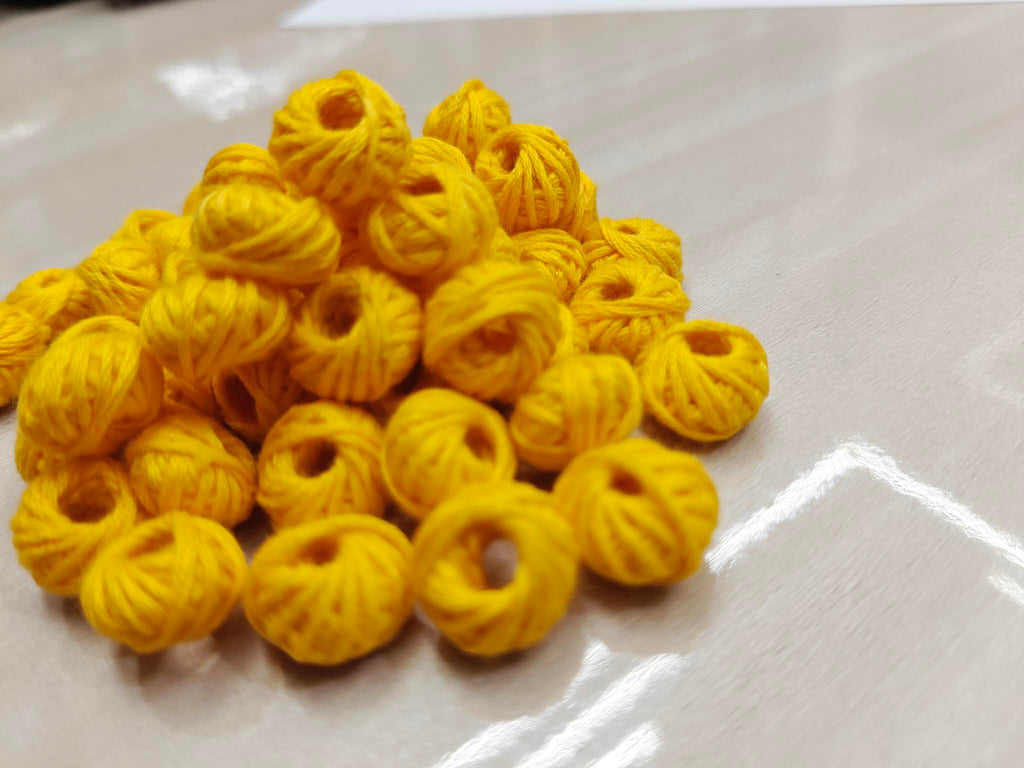Cotton Thread Beads – Yellow