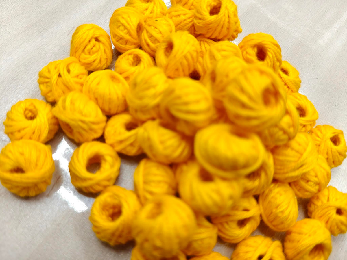 Cotton Thread Beads – Yellow