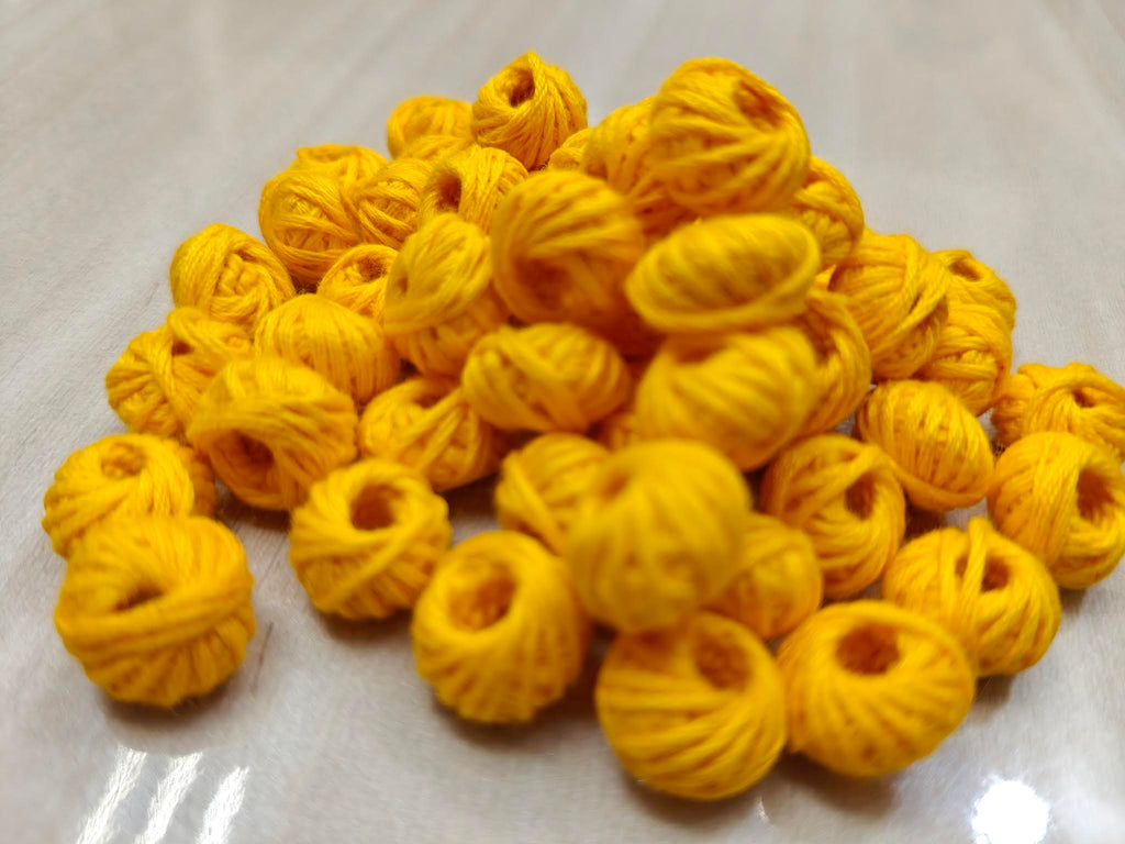 Cotton Thread Beads – Yellow