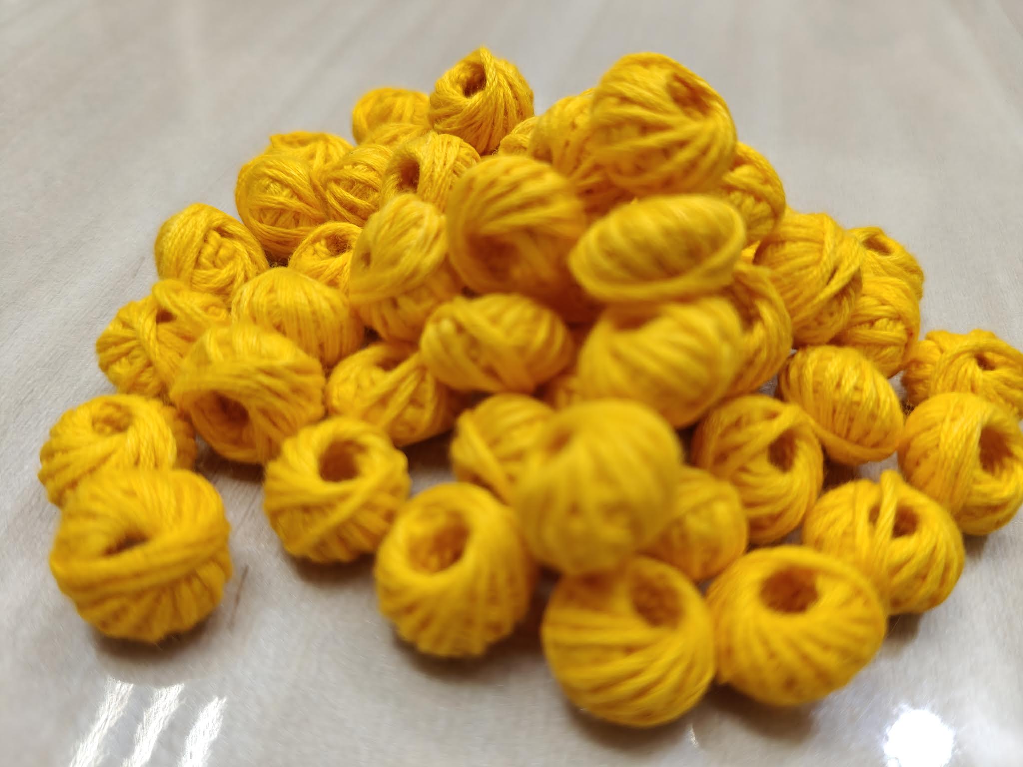 Cotton Thread Beads – Yellow