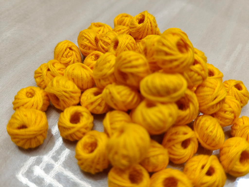 Cotton Thread Beads – Yellow