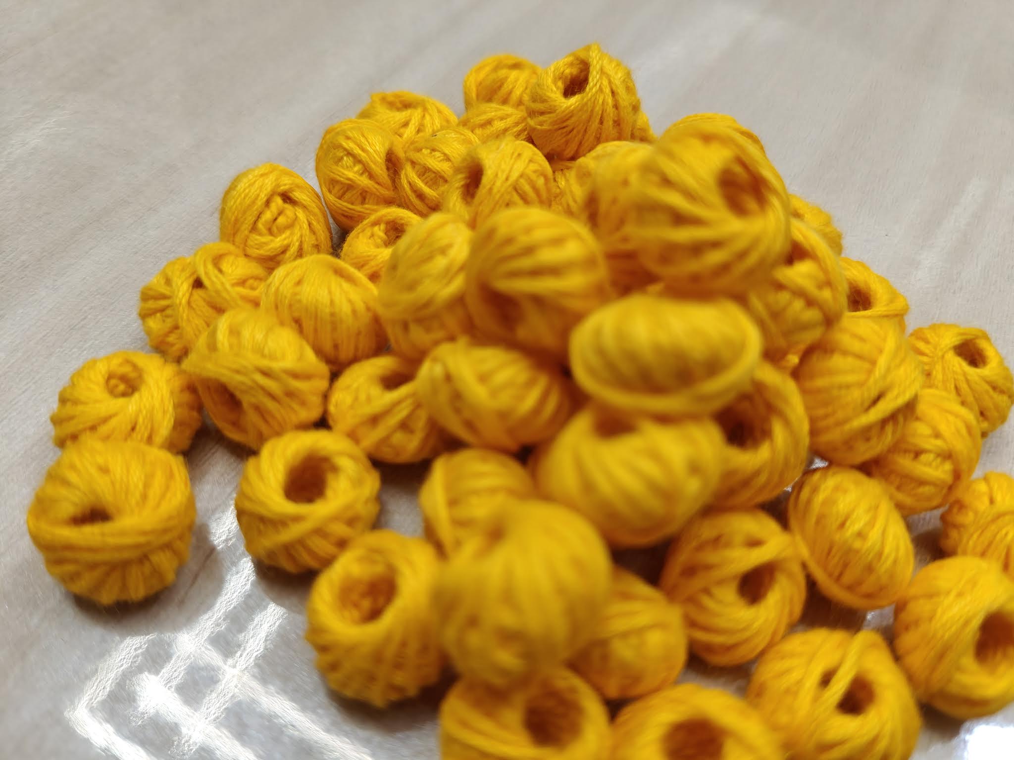 Cotton Thread Beads – Yellow
