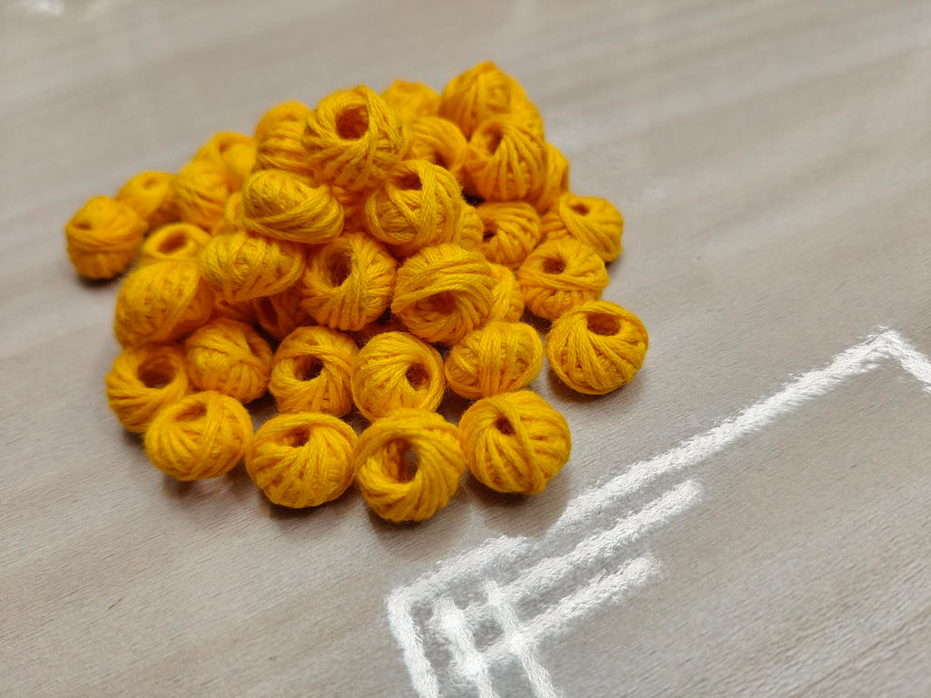 Cotton Thread Beads – Yellow